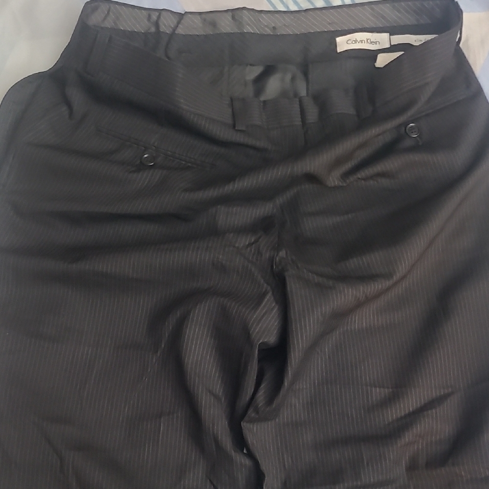 Calvin Klein Charcoal Pinstripe Trousers